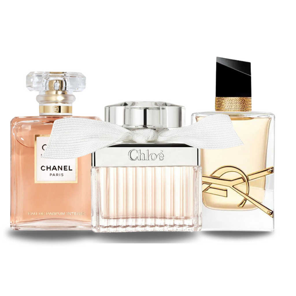 Pack de 3 Parfums Chanel COCO MADEMOISELLE, Yves Saint Laurent LIBRE e CHLOÉ 100ml